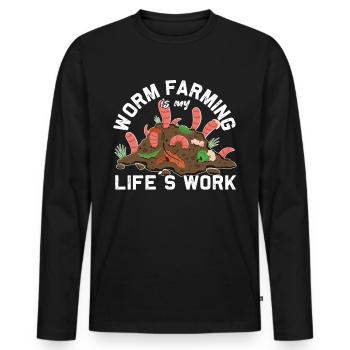Earthworm Worm Agriculture Vermicompost Worm - Men's Premium Organic Long Sleeve Shirt - black - Front - Nico (187cm)
