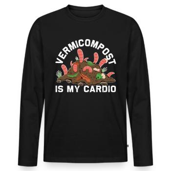 Earthworm Vermicompost Worm Farmer's Worm - Men's Premium Organic Long Sleeve Shirt - black - Front - Nico (187cm)