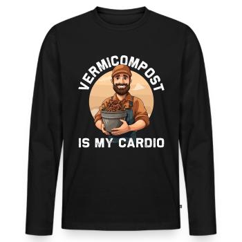 Ver de terre - Ver à main - Agriculture - T-shirt manches longues Premium bio Homme - noir - Devant - Nico (187cm)