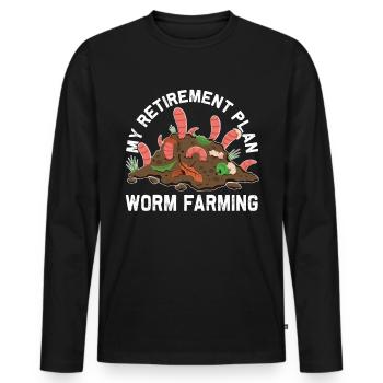 Earthworm, Garden Worm, Farmer, Pension Plan, Worm - Men's Premium Organic Long Sleeve Shirt - black - Front - Nico (187cm)