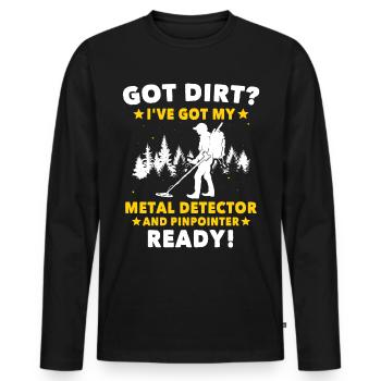 Détection de métaux Dirt Fishing Treasure - T-shirt manches longues Premium bio Homme - noir - Devant - Nico (187cm)