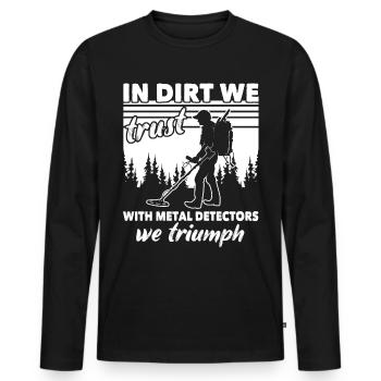 Détection de métaux Dirt Fishing Treasure - T-shirt manches longues Premium bio Homme - noir - Devant - Nico (187cm)