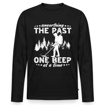 Sondeln - Männer Premium Bio Langarmshirt - Schwarz - Vorne - Nico (187cm)