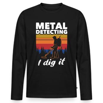 Détection de métaux Dirt Fishing Treasure - T-shirt manches longues Premium bio Homme - noir - Devant - Nico (187cm)