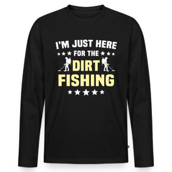Pêche à la terre - T-shirt manches longues Premium bio Homme - noir - Devant - Nico (187cm)
