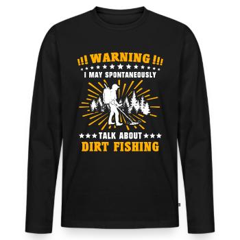 Détection de métaux pour la pêche à la saleté - T-shirt manches longues Premium bio Homme - noir - Devant - Nico (187cm)