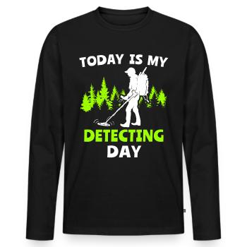Détection de métaux Dirt Fishing Treasure - T-shirt manches longues Premium bio Homme - noir - Devant - Nico (187cm)