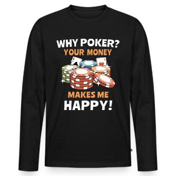 Poker Joueurs de poker - T-shirt manches longues Premium bio Homme - noir - Devant - Nico (187cm)