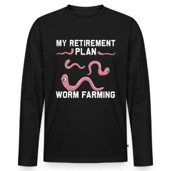 Worm Farming Worm Worm Farmer Pension Plan - Men's Premium Organic Long Sleeve Shirt - black - Front - Nico (187cm)