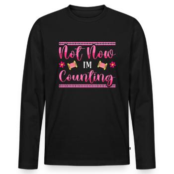 Aiguille à broder au point de croix amusant, points de croix - T-shirt manches longues Premium bio Homme - noir - Devant - Nico (187cm)