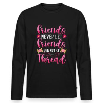 Aiguille à broder au point de croix amusant, points de croix - T-shirt manches longues Premium bio Homme - noir - Devant - Nico (187cm)