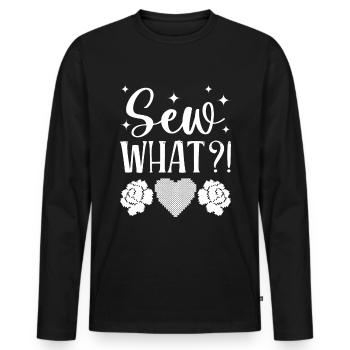Point de croix amusant avec force de broderie. - T-shirt manches longues Premium bio Homme - noir - Devant - Nico (187cm)