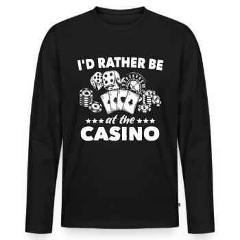 Casino Casino Players - Men's Premium Organic Long Sleeve Shirt - black - Front - Nico (187cm)