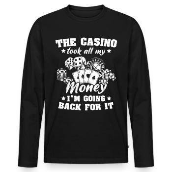 Casino Casino Players - Men's Premium Organic Long Sleeve Shirt - black - Front - Nico (187cm)