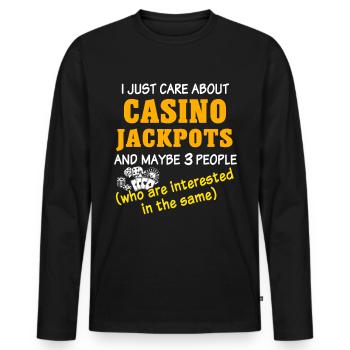 Casino - Männer Premium Bio Langarmshirt - Schwarz - Vorne - Nico (187cm)