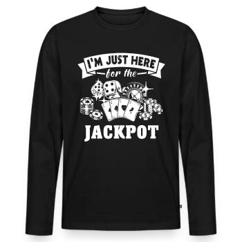 Casino Glücksspiel - Männer Premium Bio Langarmshirt - Schwarz - Vorne - Nico (187cm)