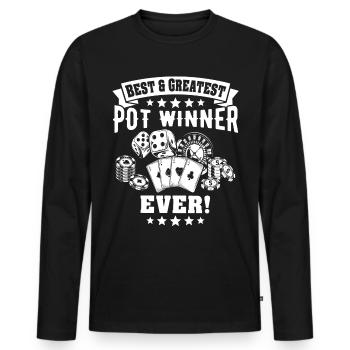Casino - Men's Premium Organic Long Sleeve Shirt - black - Front - Nico (187cm)