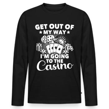 Casino Glücksspiel - Männer Premium Bio Langarmshirt - Schwarz - Vorne - Nico (187cm)