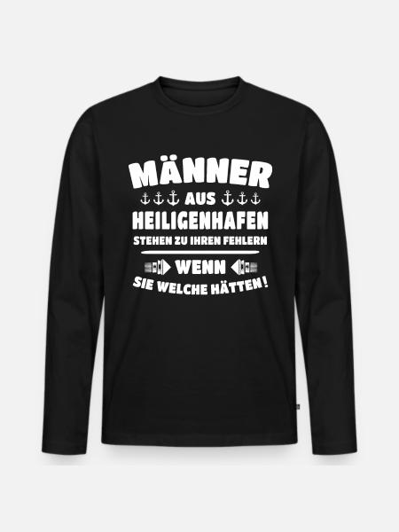Heiligenhafen Heiligenhafener - Männer Premium Bio Langarmshirt - Schwarz