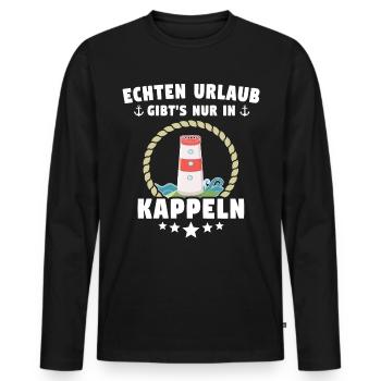 Kappeln Urlaub Souvenir - Männer Premium Bio Langarmshirt - Schwarz - Vorne - Nico (187cm)