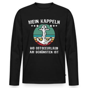 Kappeln Urlaub - Männer Premium Bio Langarmshirt - Schwarz - Vorne - Nico (187cm)