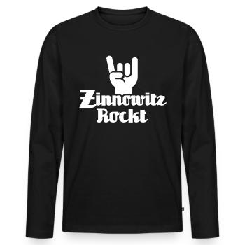Zinnowitz Sprüche - Männer Premium Bio Langarmshirt - Schwarz - Vorne - Nico (187cm)