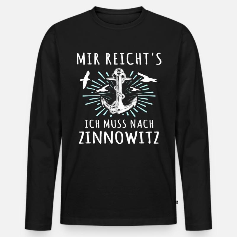 Zinnowitz Sprüche - Männer Premium Bio Langarmshirt - Schwarz