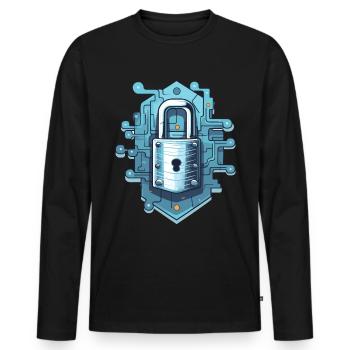 Cybersécurité Art Hacking Amateur Informatique Nerd - T-shirt manches longues Premium bio Homme - noir - Devant - Nico (187cm)