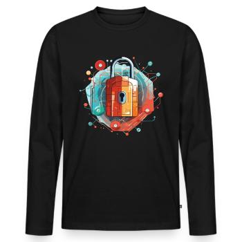 Drôle Hacker Style Hacking Amant Ordinateur - T-shirt manches longues Premium bio Homme - noir - Devant - Nico (187cm)