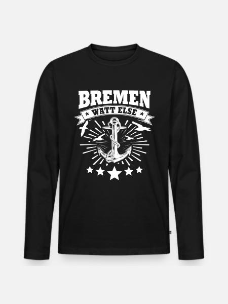 Bremen Sprüche Bremer - Männer Premium Bio Langarmshirt - Schwarz