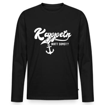 Dictons Kappeln drôles - T-shirt manches longues Premium bio Homme - noir - Devant - Nico (187cm)