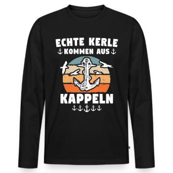 Kappeln Sprüche - Männer Premium Bio Langarmshirt - Schwarz - Vorne - Nico (187cm)