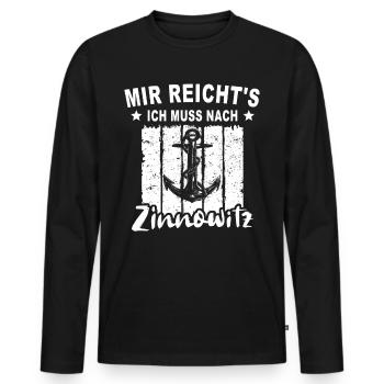 Zinnowitz - Männer Premium Bio Langarmshirt - Schwarz - Vorne - Nico (187cm)