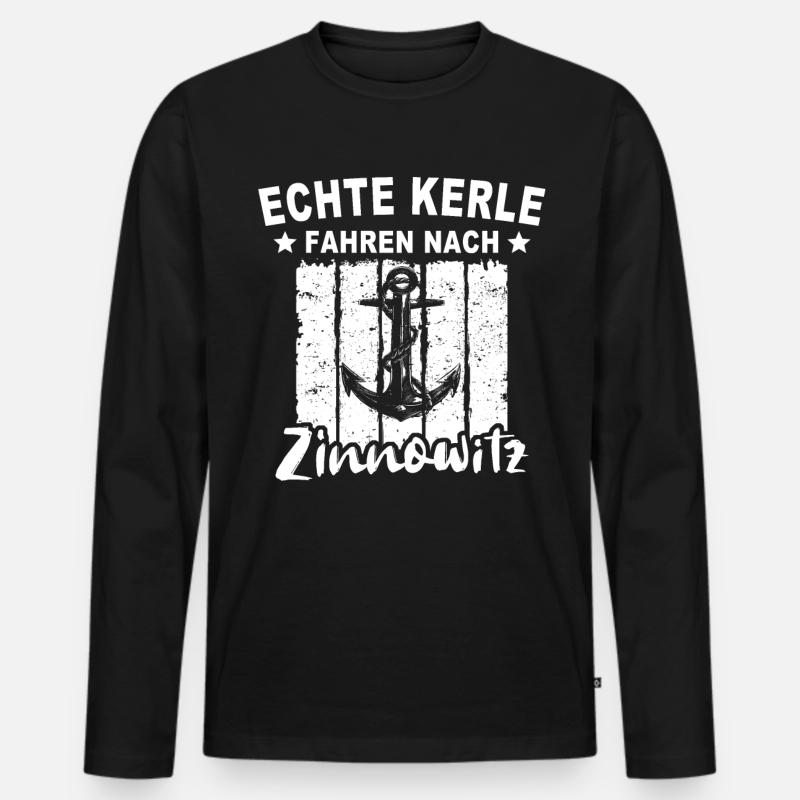 Zinnowitz - Männer Premium Bio Langarmshirt - Schwarz