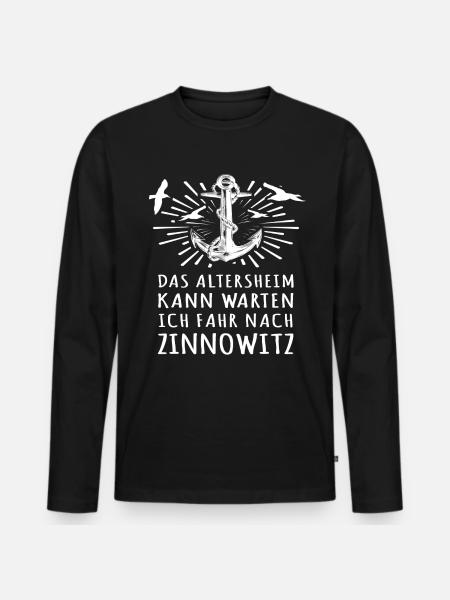 Zinnowitz - Männer Premium Bio Langarmshirt - Schwarz