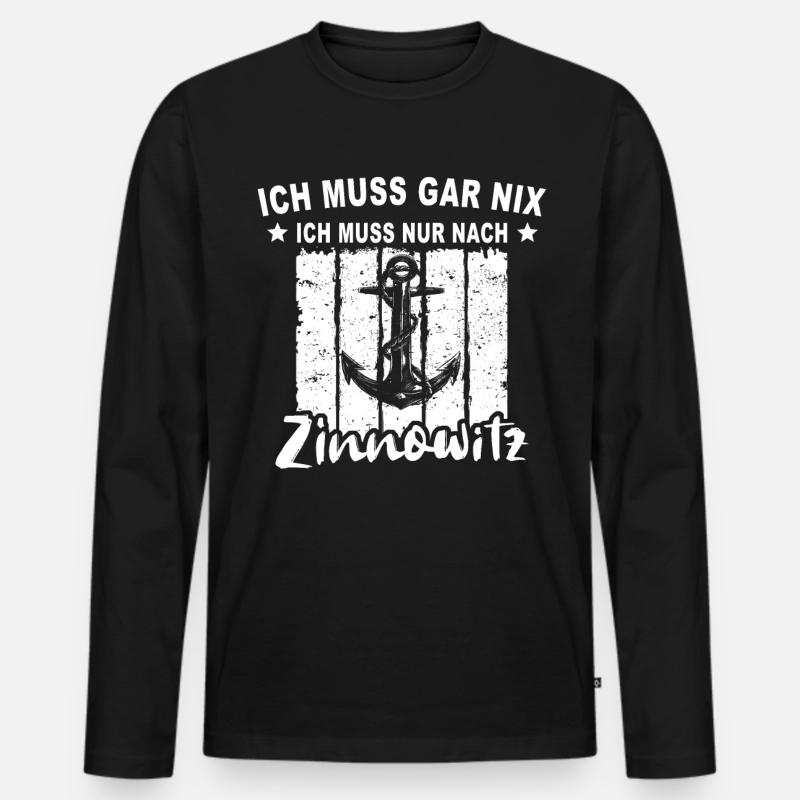 Zinnowitz - Männer Premium Bio Langarmshirt - Schwarz