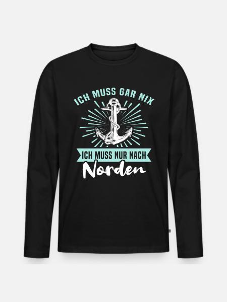Norden - Männer Premium Bio Langarmshirt - Schwarz