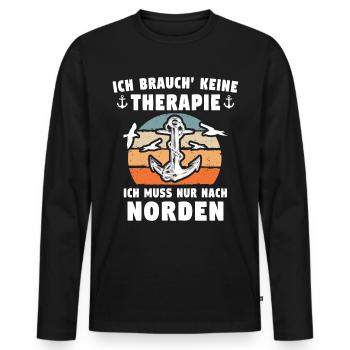 Norden Sprüche Nordener - Männer Premium Bio Langarmshirt - Schwarz - Vorne - Nico (187cm)