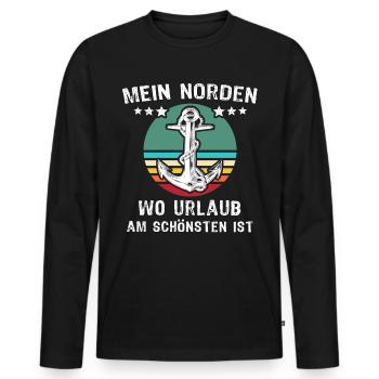 Lustige Norden Sprüche - Männer Premium Bio Langarmshirt - Schwarz - Vorne - Nico (187cm)