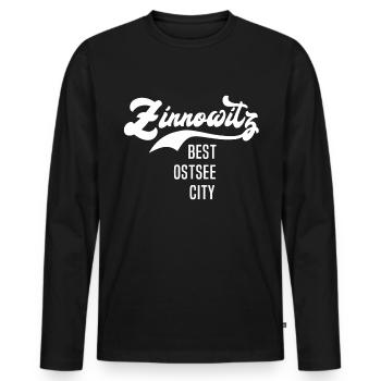 Zinnowitz Zinnowitzer - Männer Premium Bio Langarmshirt - Schwarz - Vorne - Nico (187cm)
