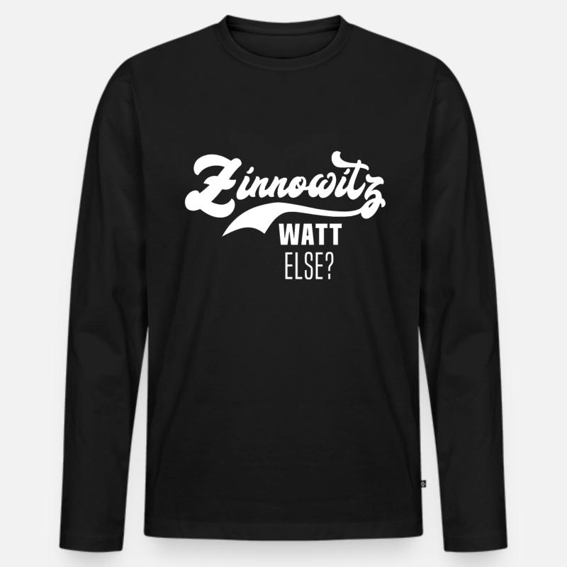 Zinnowitz Anker - Männer Premium Bio Langarmshirt - Schwarz