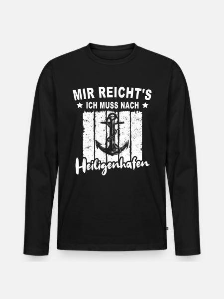 Heiligenhafen - Männer Premium Bio Langarmshirt - Schwarz