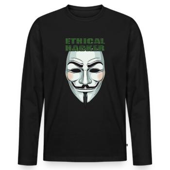 Cybersécurité Art Hacking Amateur Informatique Nerd - T-shirt manches longues Premium bio Homme - noir - Devant - Nico (187cm)