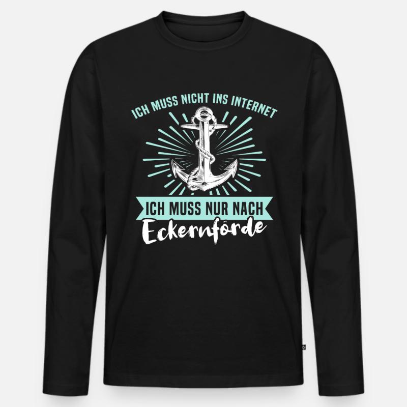 Eckernförde Eckernförder - Männer Premium Bio Langarmshirt - Schwarz