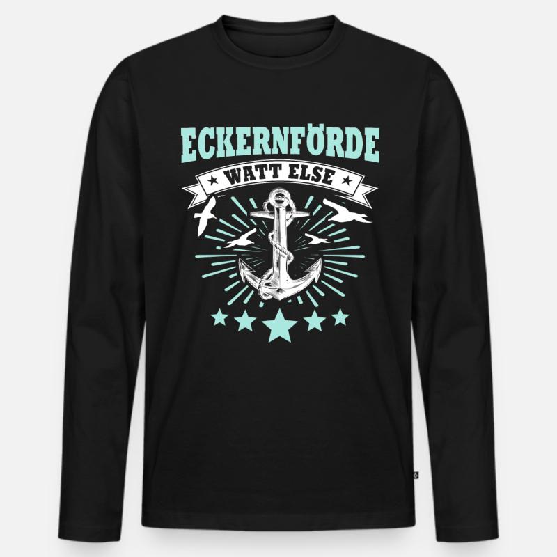 Eckernförde Eckernförder - Männer Premium Bio Langarmshirt - Schwarz