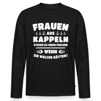 Kappeln Sprüche Kappelner Spruch - Männer Premium Bio Langarmshirt - Schwarz - Vorne - Nico (187cm)