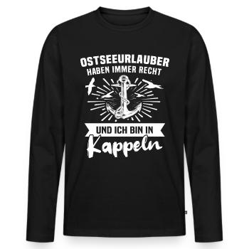 Kappeln Sprüche Kappelner - Männer Premium Bio Langarmshirt - Schwarz - Vorne - Nico (187cm)