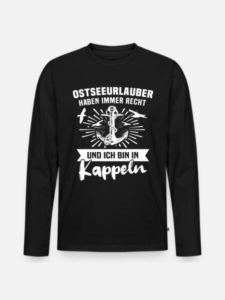 Kappeln Sprüche Kappelner - Männer Premium Bio Langarmshirt - Schwarz