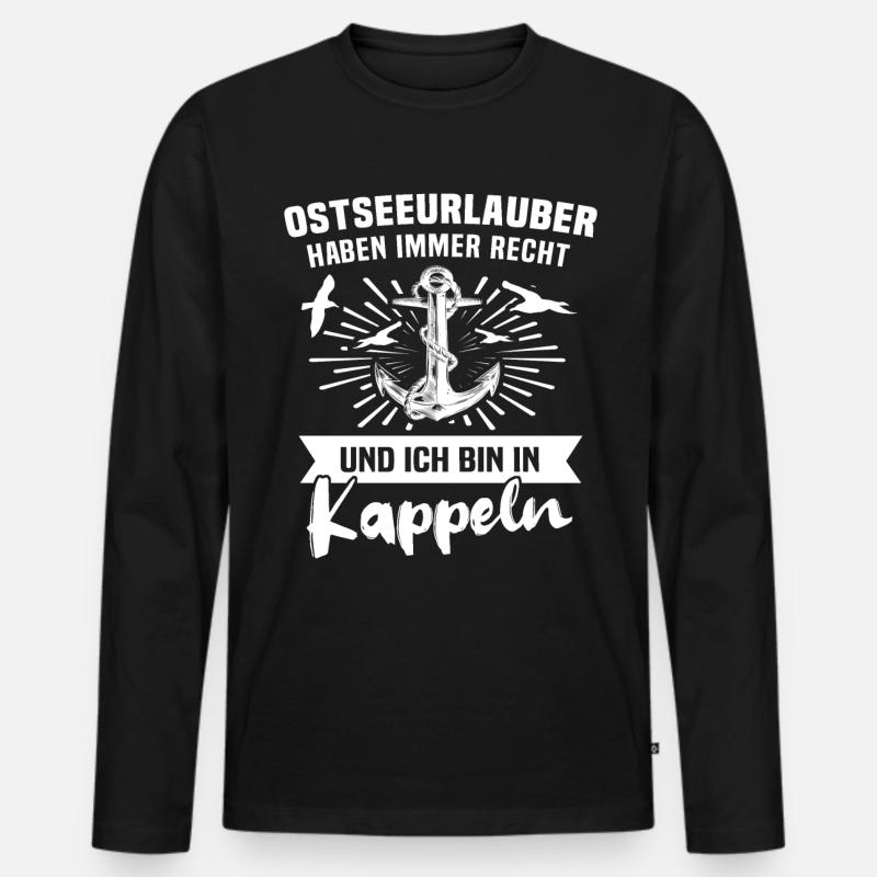 Kappeln Sprüche Kappelner - Männer Premium Bio Langarmshirt - Schwarz