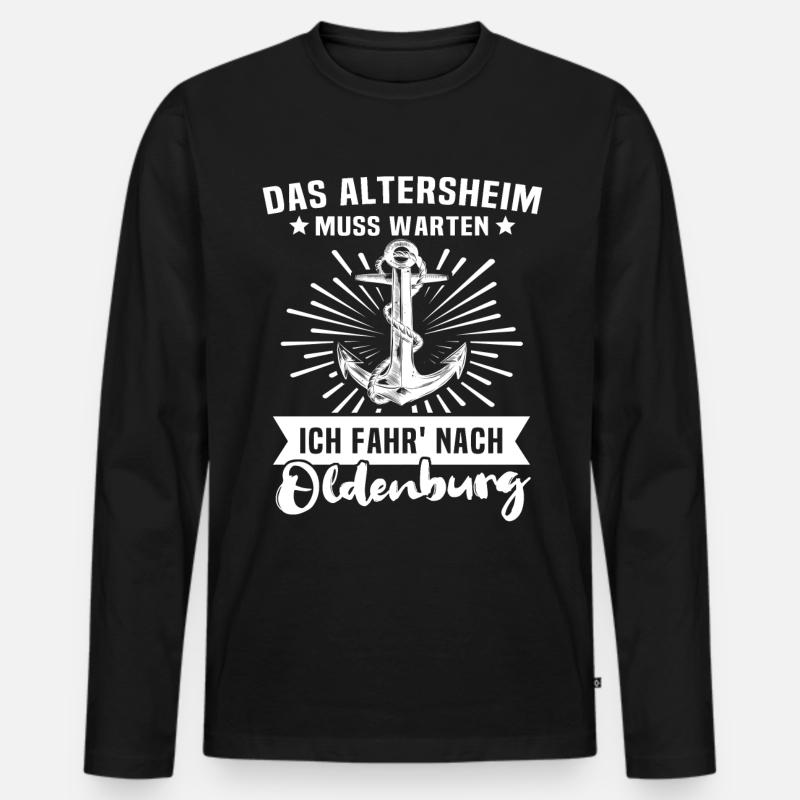Oldenburg Oldenburger - Männer Premium Bio Langarmshirt - Schwarz
